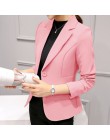 PEONFLY señoras Blazer Blaser de manga larga mujeres traje chaqueta femenina Blazer femenino mujer rosa azul blanco negro Blazer