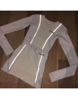 Ropa Deportiva de retazos reflectantes a la moda de Nibber 2 piezas sets femme 2019new camisetas tejidas blancas para mujer Cami