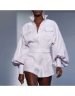 TWOTWINSTYLE camisa blanca pantalones cortos de dos piezas conjuntos de manga de linterna blusa femenina pantalones cortos de ci