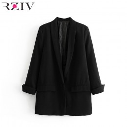 RZIV chaqueta de traje de chaqueta de mujer abrigo casual de color sólido de un solo botón OL blazer traje
