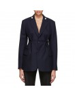 Blazer sólido de verano de TWOTWINSTYLE para mujeres cuello de solapa de manga larga botón abrigo de túnica Superior Femenina 20