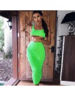 Falda corta con tirantes espagueti Hugcitar 2 piezas conjuntos de verano 2019 para mujer color verde neón sólido fiesta, ropa de