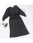 Conjunto de 2 piezas de GIGOGOU suéter de punto Lurex bumper de punto brillante y trajes de falda moda cuello en V Sexy chándale
