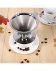 Filtro de café reutilizable soporte de acero inoxidable doble capa Metal malla embudo cestas café gotero té filtro herramientas 