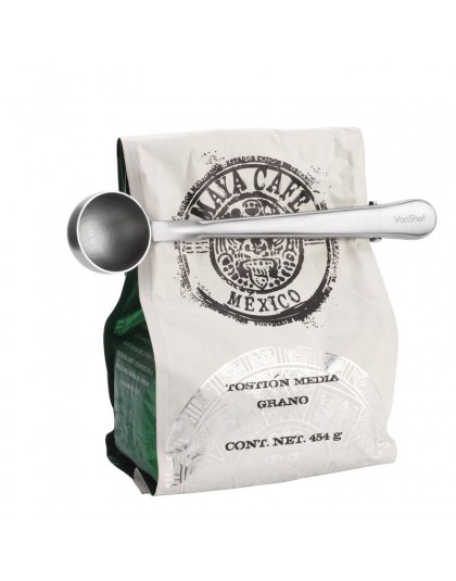 Cuchara de medición de café de acero inoxidable multifuncional de Navidad con bolsa Clip cuchara medidora de té y sellado herram