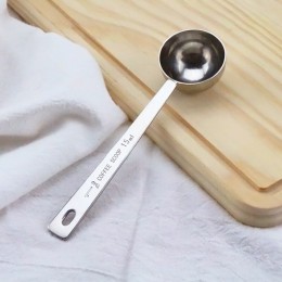1Pc de café de acero inoxidable redondo de 15ml 30ml de medición de mango largo de la cuchara de Metal cuchara de medir utensili