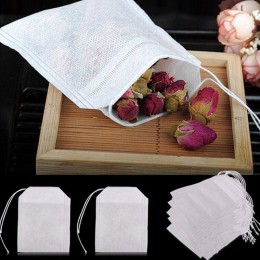 HIFUAR 100 Uds bolsas de té para Infusor de bolsas de té con cuerda Heal Seal 5,5x7 CM bolsita de papel de filtro bolsitas de té