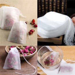 100 unids/pack bolsas de té 5,5x7 CM vacía té perfumado bolsas con cadena de sanar sello de papel de filtro para Herb té Suelto