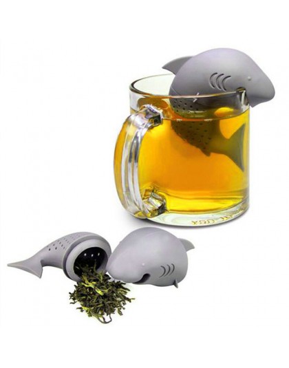 1 Uds., Infusor de té de tiburón, herramientas de colador de silicona, infusor colador de té, bolsa vacía, difusor de hojas