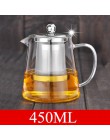 5 tamaños buen claro vidrio borosilicato tetera con acero inoxidable 304 Infuser calor café tetera herramienta conjunto caldera