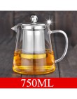 5 tamaños buen claro vidrio borosilicato tetera con acero inoxidable 304 Infuser calor café tetera herramienta conjunto caldera