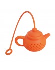 2019 nuevos detalles sobre el infusor de té en forma de tetera colador bolsa de té de silicona difusor de filtro de hoja colorid