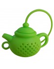 2019 nuevos detalles sobre el infusor de té en forma de tetera colador bolsa de té de silicona difusor de filtro de hoja colorid