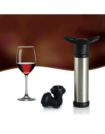 Tapón de vino con bomba de vacío accesorios de barra aireador de la cerradura de aire tapón de botella de acero inoxidable para 