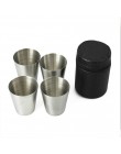 4 unids/set pulido 30ML Mini vaso de acero inoxidable con Tapa de cuero para Bar de cocina en casa