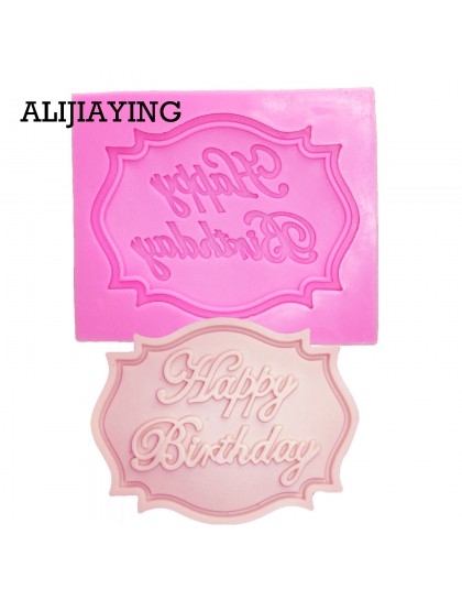 M0070 Feliz cumpleaños forma de letra molde de silicona pastel fondant de chocolate herramientas de decoración molde de cupcake