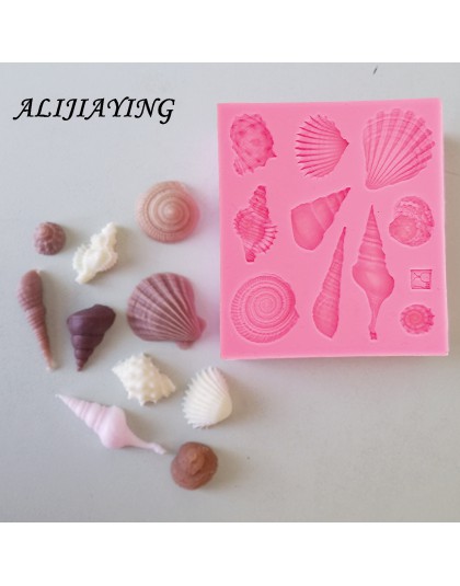 1 Uds. DIY hermosa concha estrella de mar concha de mar molde de silicona utensilios para decoración de tortas con fondant jabón