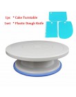 Mesa giratoria de torta de plástico, cuchillo decorando masa de plástico, soporte para tortas de crema de 10 pulgadas, mesa gira