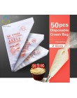 50 Uds. Pequeño/grande tamaño desechable bolsa de tubería torta de glaseado fondant crema bolsa decoración pastelería herramient
