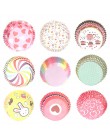100 Uds. Cajas de muffins de impresión en Color tazas de papel pastel Cupcake Liner molde para hornear bandeja de papel para fie