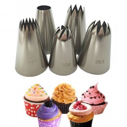 5 unids/set gran ruso glaseado de pastelería puntas de boquilla de hornear herramientas decoración para tartas conjunto Acero in