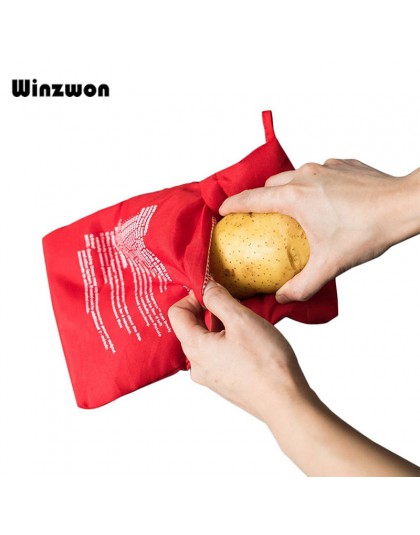 1 Uds. Rojo lavable bolsa para Cocinar en Microondas bolsa de patatas bolsa de arroz bolsillo herramientas de cocina fácil de co