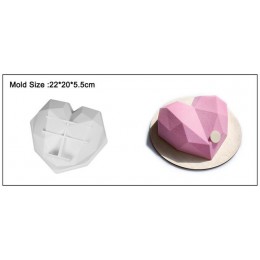Silikove Rosa molde de corazón para tarta 3D moldes de silicona para hornear postre DIY herramientas para hornear de cocina mold