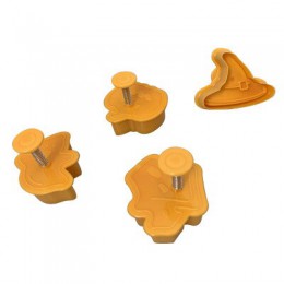 4 unids/set de plástico de grado alimenticio cortador de galletas utensilios de cocina para hornear émbolo sello troquelado uten