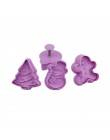 4 YANG Biscuit 3D 4 Uds plástico Push-type padre-hijo Navidad DIY Fondant cerámica molde galletas cortador pastel decoración her