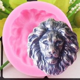 3D cabeza de león molde de silicona Chocolate Fondant molde animales DIY hornear herramientas de decoración para tartas de fiest