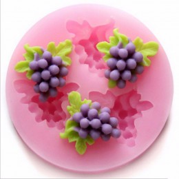 Mujiang uvas molde de silicona 3d artesanal jabón moldes Fondant pastel decoración moldes de Chocolate de Fimo arcilla moldes