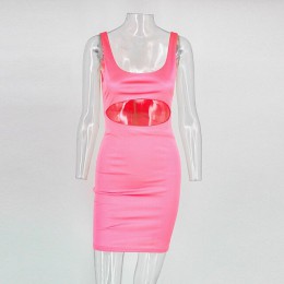 Minivestido Bodycon de verano Tobinoone 2018 rosa para mujer vestido Sexy con tiras de espagueti Kim Kardashian para Club de fie