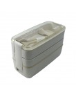 Caja Bento de 3 capas de 900 ml, caja de almuerzo ecológica, recipiente de alimentos, material de paja de trigo, caja de almuerz
