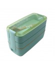 Caja Bento de 3 capas de 900 ml, caja de almuerzo ecológica, recipiente de alimentos, material de paja de trigo, caja de almuerz