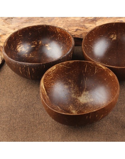 Cuenco de coco Natural decoración ensalada de frutas fideo cuenco de arroz cuenco de madera cuenco de fruta artesanal decoración