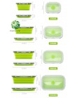 Duolvqi 3/4 Uds juego de lonchera plegable de silicona para alimentos caja de almacenamiento de ensalada de frutas caja contened