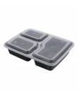 10 Uds. De plástico reutilizable Bento caja de almacenamiento de comida preparación de alimentos caja de almuerzo 3 compartiment