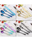 2018 Multi-colores del arco iris cubiertos vajilla negro Kit de cubiertos tenedor cuchillo de acero inoxidable de plata a casa d