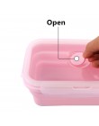 4 unids/set caja plegable de silicona Bento caja de almuerzo portátil plegable para vajilla de alimentos recipiente de alimentos