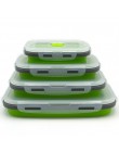 4 unids/set caja plegable de silicona Bento caja de almuerzo portátil plegable para vajilla de alimentos recipiente de alimentos