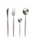 4-Pcs Rosa juego de vajilla de acero inoxidable 304 de plata Set de Cubiertos, tenedor cuchillo postre de cena de cocina aliment