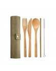 UPORS juego de cubiertos de bambú reutilizables vajilla portátil de madera cubiertos tenedor cuchara juego de cuchillos con bols