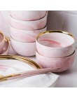 1 unidad de plato de cerámica de mármol rosa para la cena, plato de fideos para ensalada de arroz, plato de sopa, juego de vajil