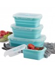 CAJA PLEGABLE Bento de silicona, caja de almuerzo portátil plegable para vajilla de alimentos, recipiente contenedor de alimento