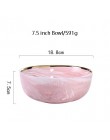 1 unidad de plato de cerámica de mármol rosa para la cena, plato de fideos para ensalada de arroz, plato de sopa, juego de vajil