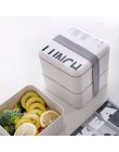 ONEUP lonchera cuadrada 2 capas portátil Bento caja exquisito patrón a prueba de fugas contenedor de alimentos para Picnic estud