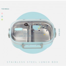 ONEUP lonchera portátil japonesa 304 de acero inoxidable con compartimentos vajilla Bento caja 2019 lonchera para niños microond