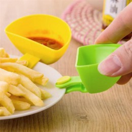 1 Uds. Surtido de sazonadores de azúcar ensalada platos de salsa de pasta de tomate Clip de cocina tazón Dip pequeño Clip plato 