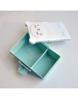 Cajas Bento bonitas de dibujos animados de doble capa de plástico sándwich caja de almuerzo caja de almacenamiento de alimentos 