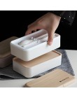 Microondas de doble capa caja de almuerzo de madera Bento caja contenedor portátil sin BPA